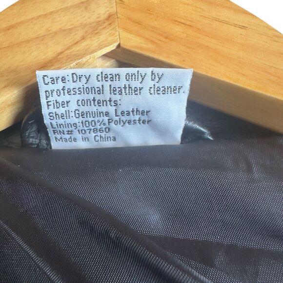 Vintage 90's Flight Path Leather Motorcycle Jacket Small Black - Picture 5 of 16